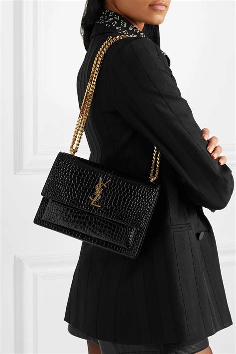 ysl patent bag|medium sunset leather shoulder bag.